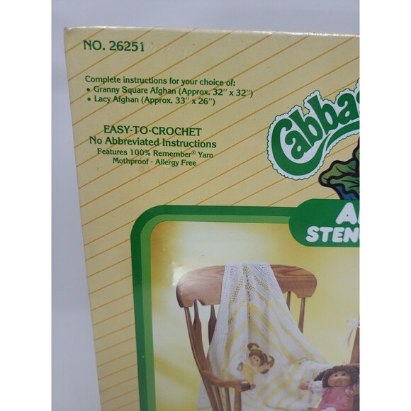 1984 Cabbage Patch Kids Afghan Stenciling Kit New Old Stock Sealed USA Vintage - Picture 2 of 16